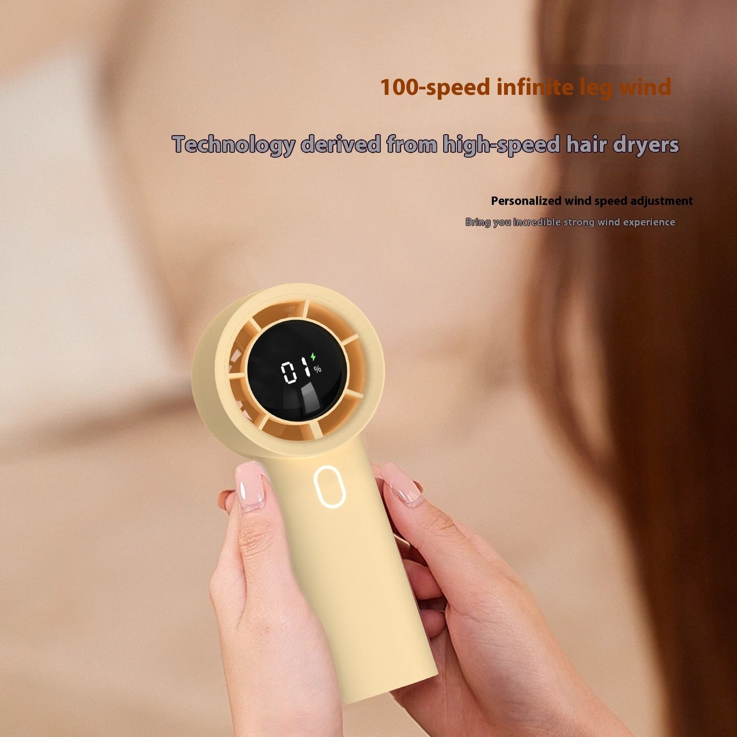 Handheld Fan USB Charging Desktop High-speed Turbo Fan